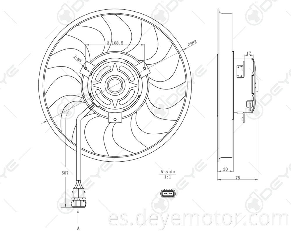 701959455AM 701959455C 12v dc ventilador de refrigeración del radiador para VW TRANSPORTER VW EUROVAN